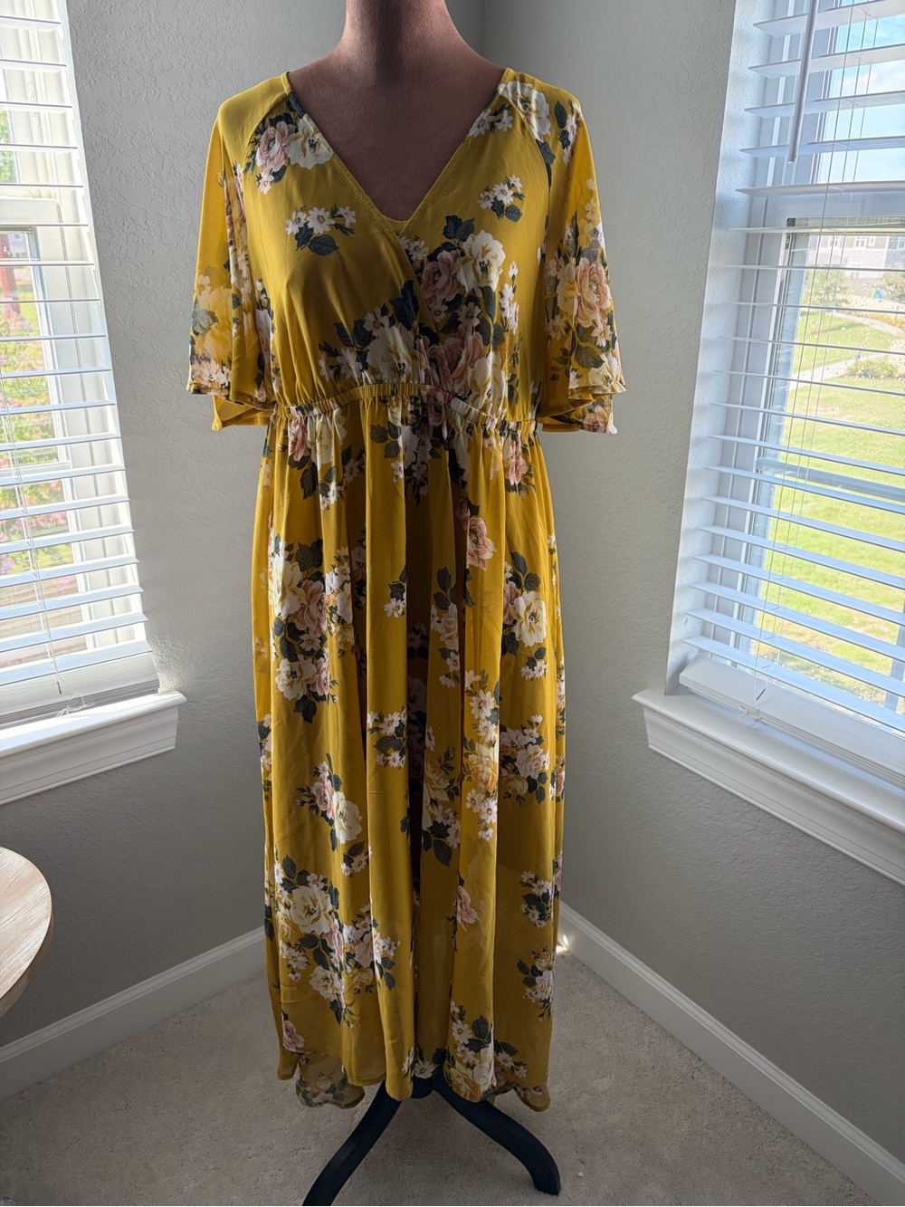 torrid Mustard Floral Wrap Maxi Dress